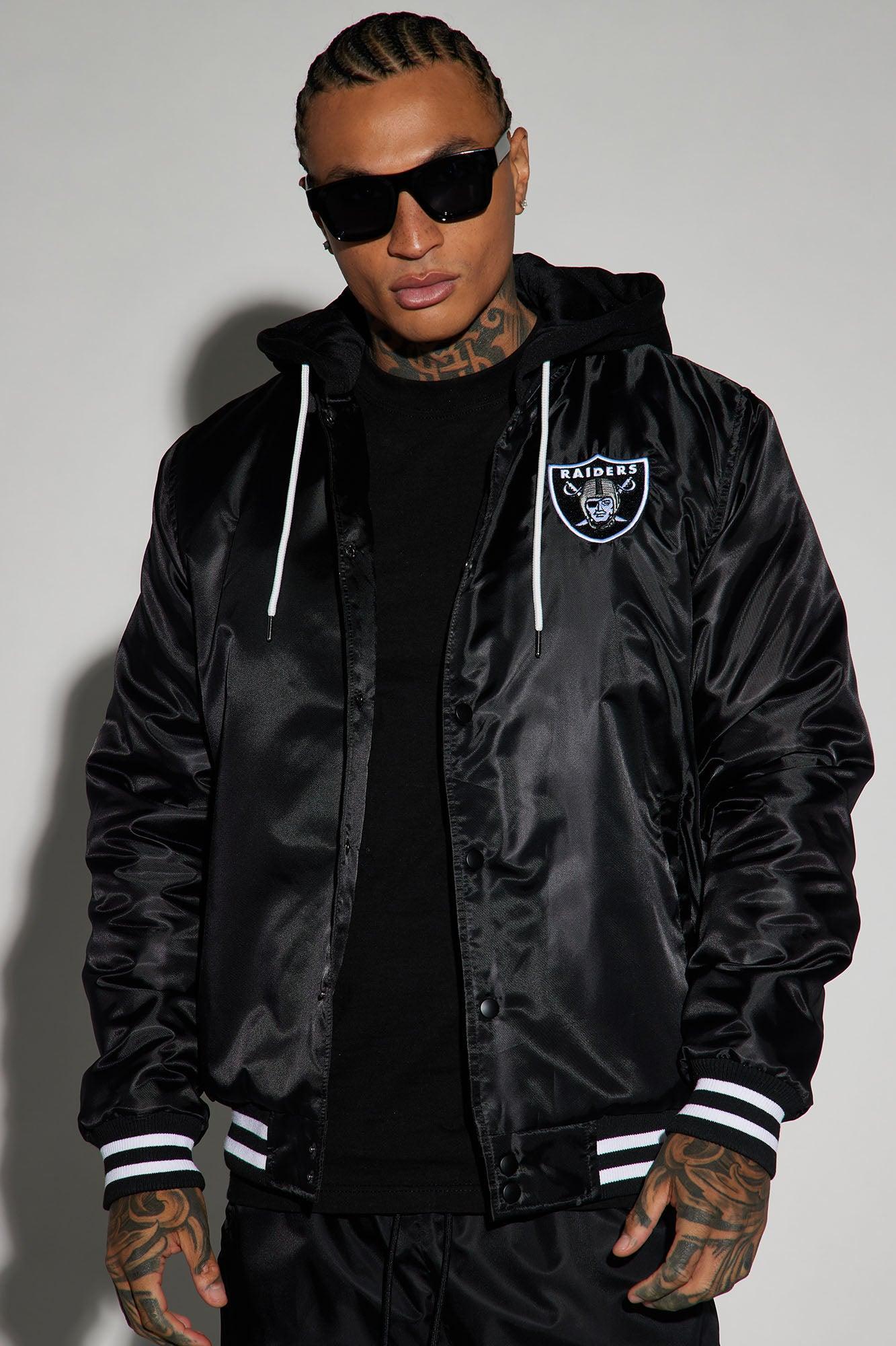 Raiders Hooded Bomber Jacket - Black Product Image