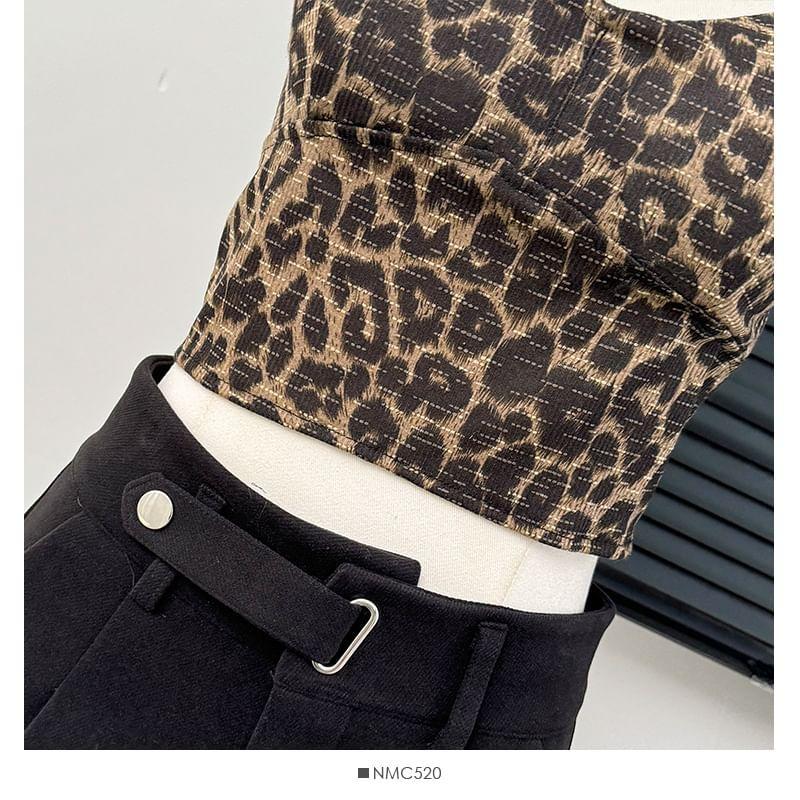 Leopard-Print V-Neck Camisole Top Product Image