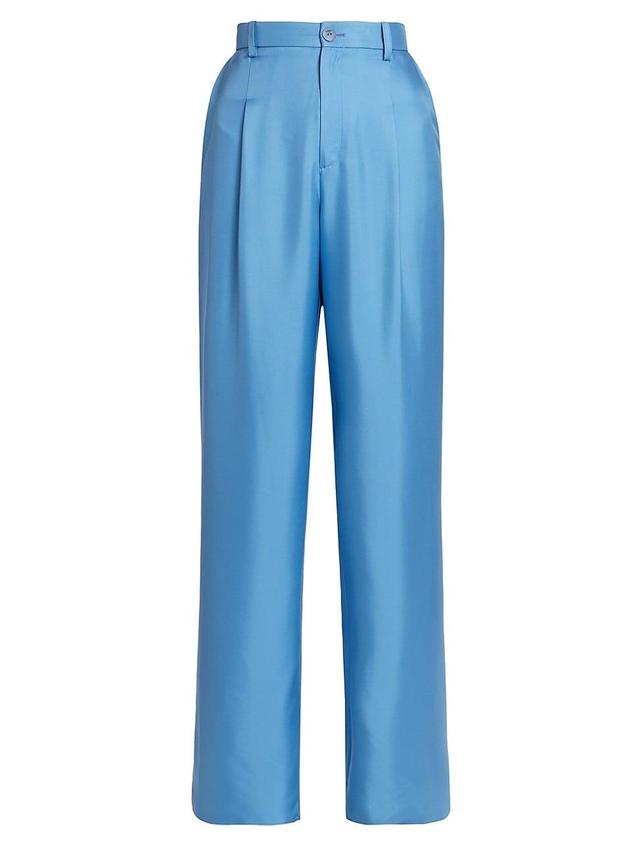 Womens Silk Relaxed Pleated Pants Product Image