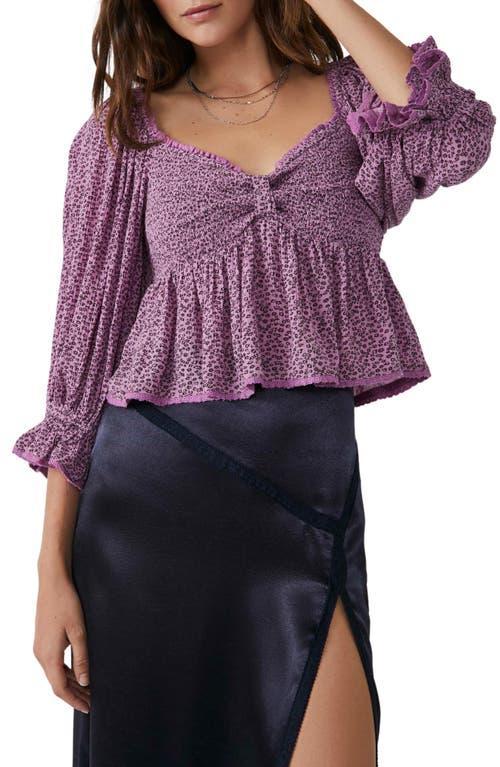 Free People Brittnee Print Smocked Peplum Top Product Image