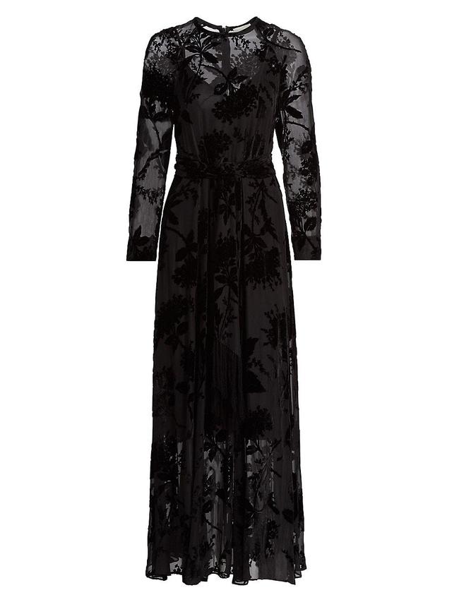 Womens Burnout Floral Maxi Dress Product Image