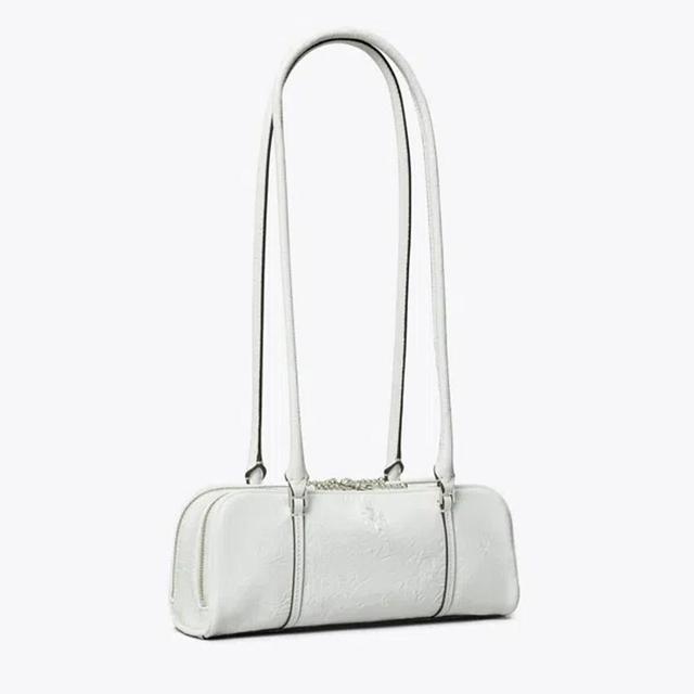 TORY BURCH Mini Crinkle Leather Marshmallow Satchel In White Product Image