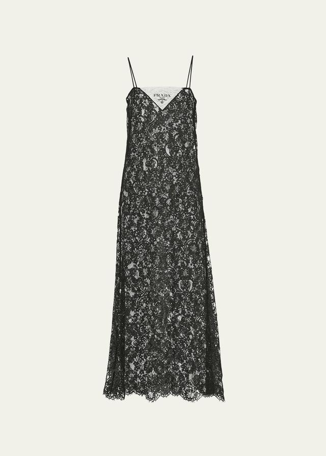 Womens Embroidered Lace Midi-dress - Black - Size 4 - Black - Size 4 Product Image