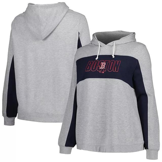 Womens Profile Heather Gray Boston Red Sox Plus Size Pullover Jersey Hoodie Product Image