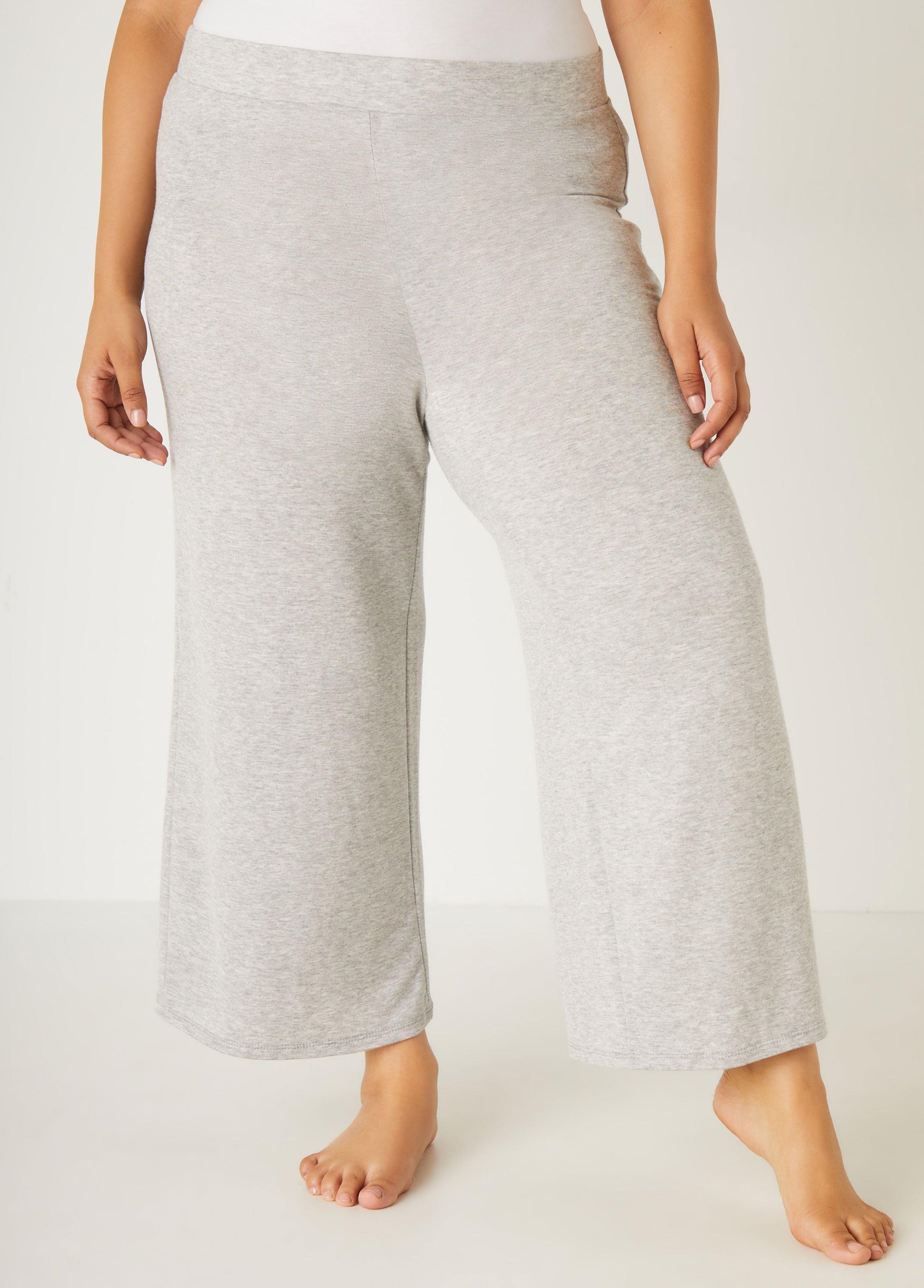 Plus Size Cropped French Terry Lounge Pants Ashley Stewart Product Image