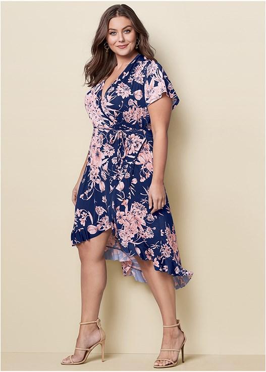 Floral Print Wrap Dress Product Image