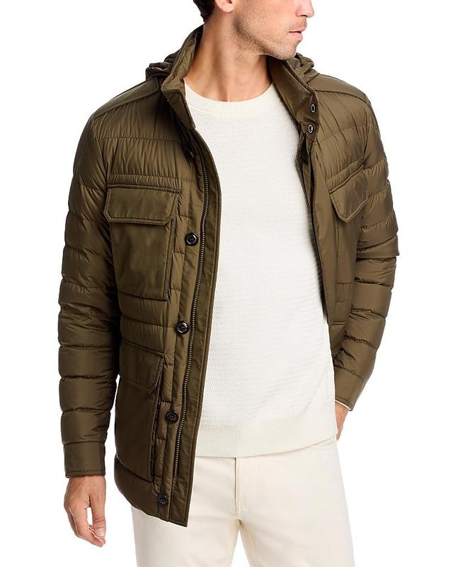 MONCLER Men's Fuciade Down Nylon Field Jacket In Olive Product Image