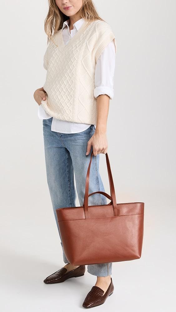 Madewell The Zip-Top Essential Tote in Leather | Shopbop Product Image