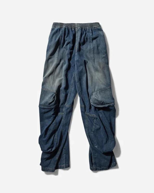 Denim Cargo Pants In Blue Product Image