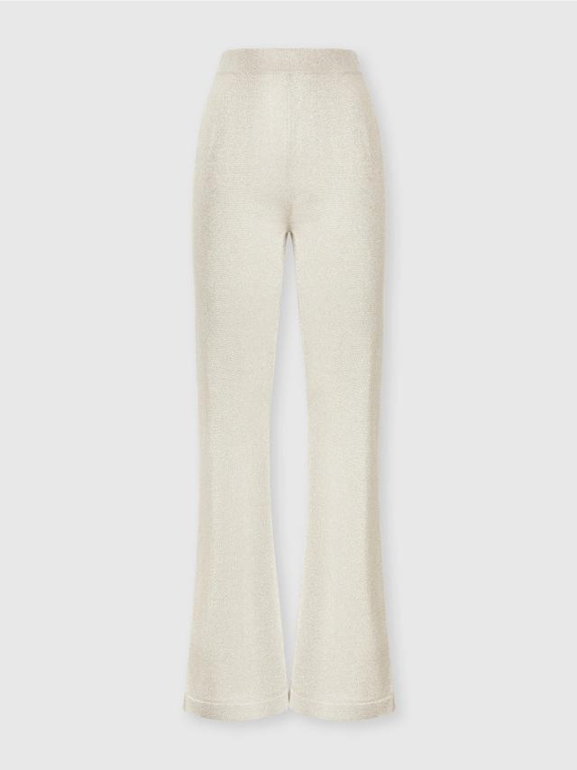 Glitter-effect viscose straight trousers Product Image