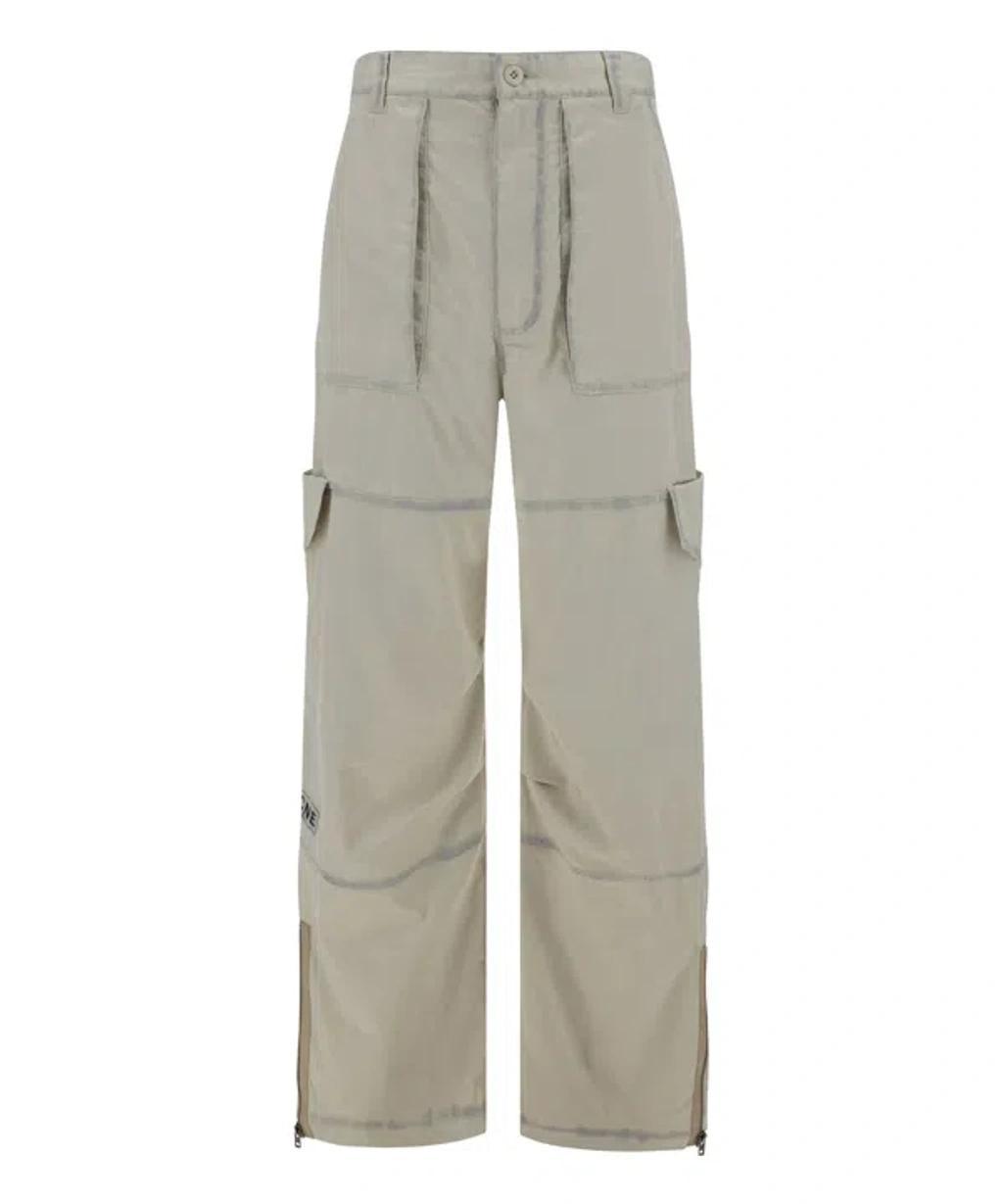 Ecru Beige Cargo Pant In Grey Product Image