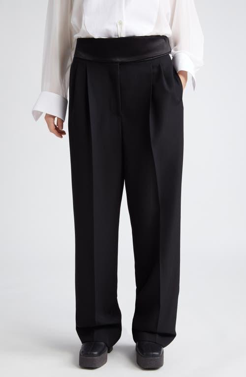 Wide-Leg Wool Tuxedo Trousers Product Image