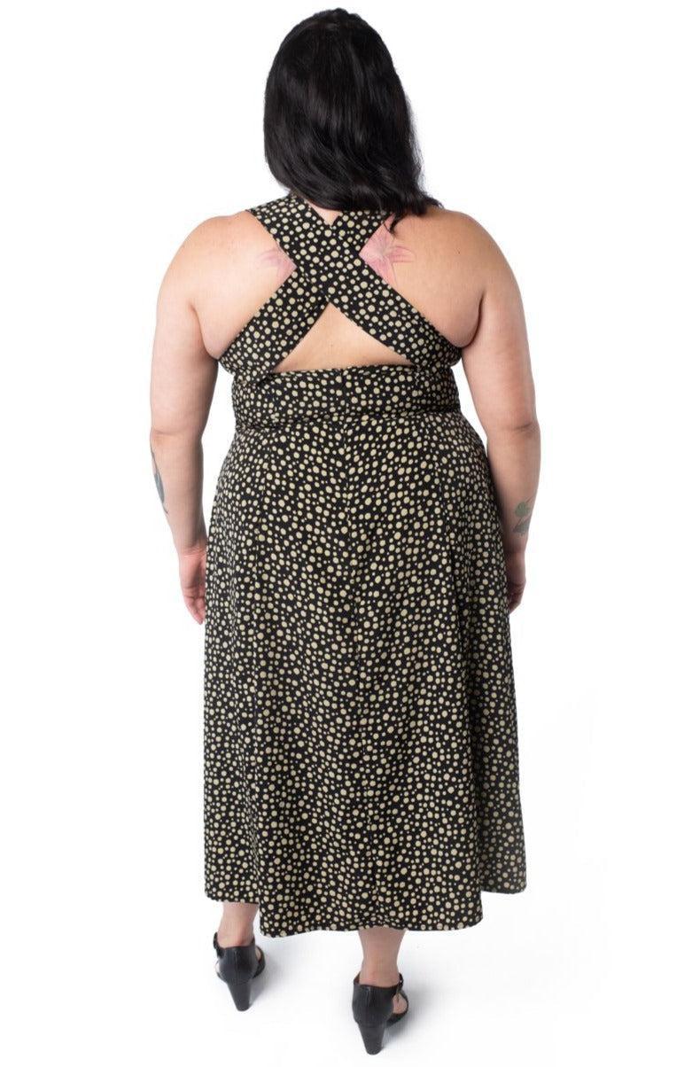 Iris Dress in Black and Creme Dot Product Image