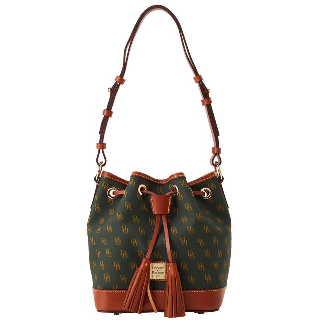 Dooney & Bourke Womens Gretta Small Drawstring Coated Cotton Crossbody Bag in Ivy Product Image