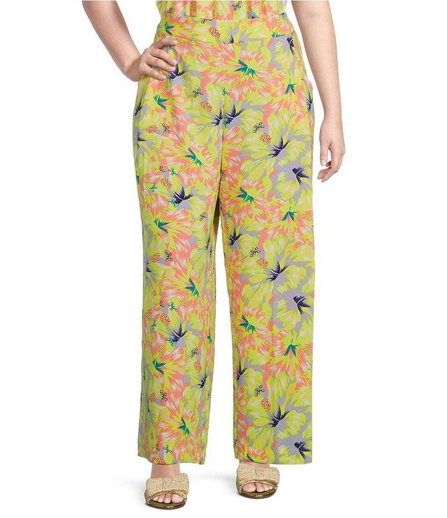 Jessica Simpson Plus Winnie High Rise Wide Leg Pants Product Image