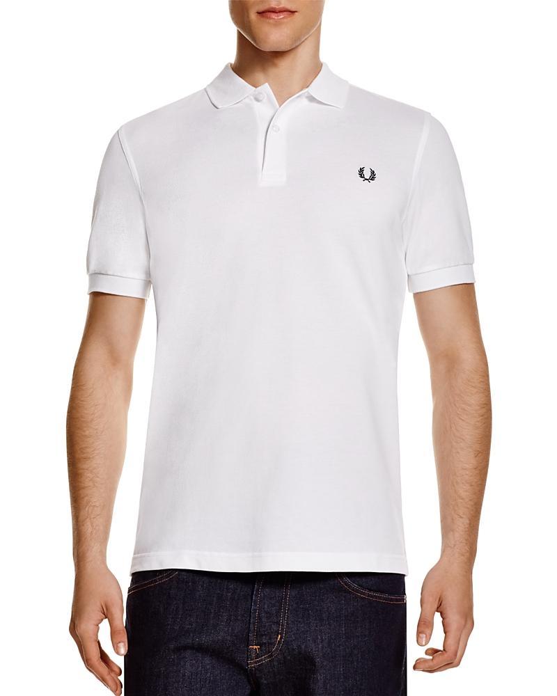 Fred Perry unisex plain polo shirt in navy Product Image