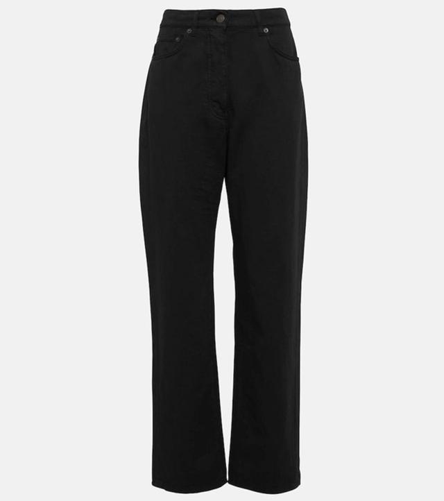 Borjis Rigid High-rise Straight-leg Jeans In Black Product Image