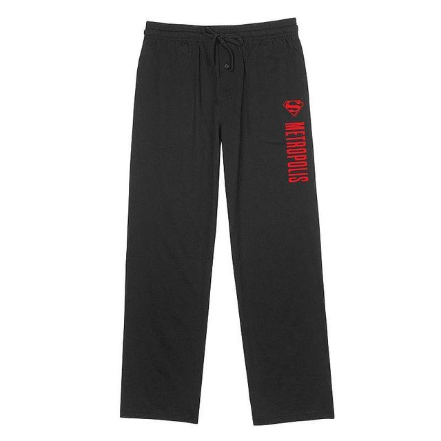 Mens Superman Metropolis Vertical Logo Pajama Pants Product Image