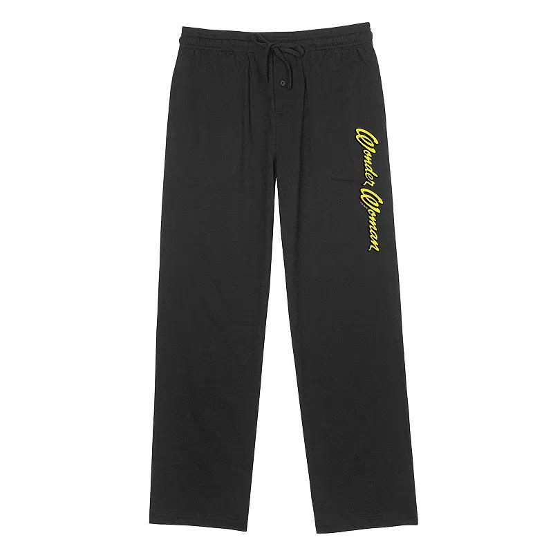 Mens Wonder Woman Cursive Logo Pajama Pants Product Image