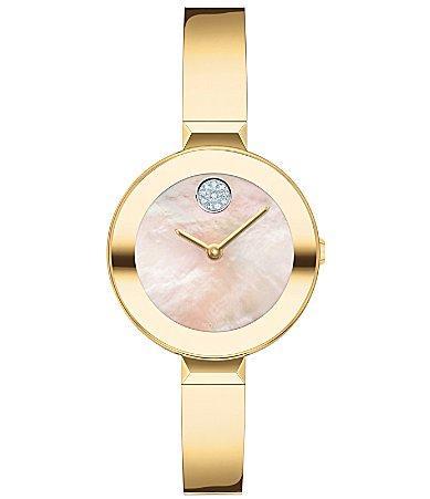 Movado Bold Womens Swiss Quartz Gold Bangle Bracelet Watch Product Image