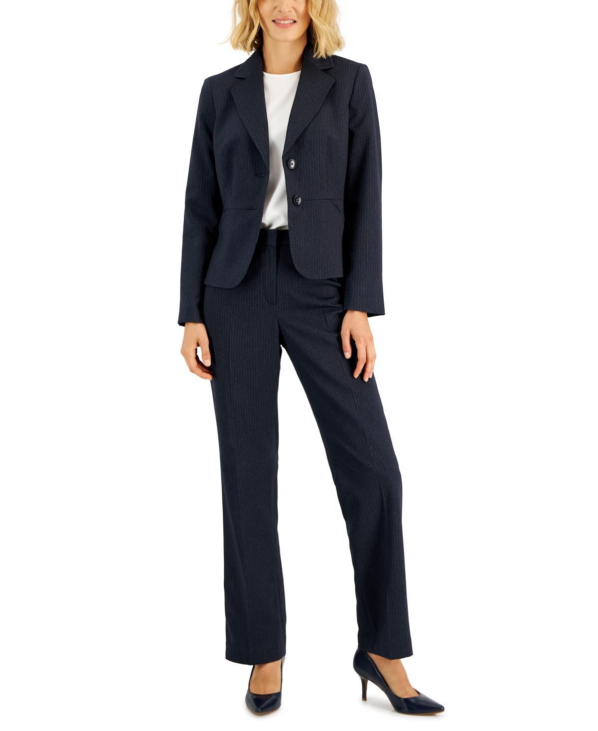 Le Suit Womens Two-Button Pinstriped Pantsuit, Regular & Petite Product Image