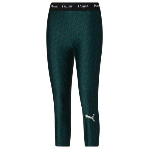 PUMA Womens Stewie Leggings - Green/Black Product Image