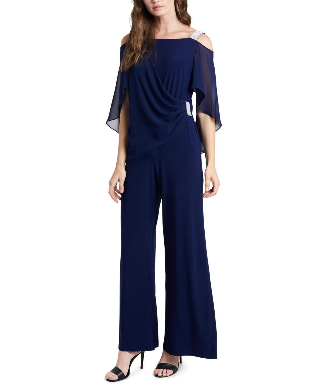 Msk Side-Draped Cold-Shoulder Jumpsuit Product Image