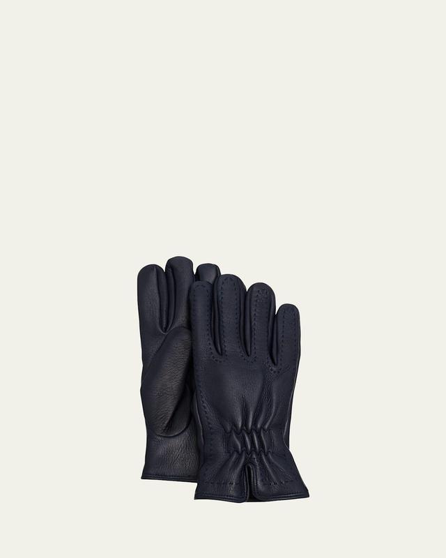 Mens Deerskin Gloves with Faux-Fur Lining Product Image