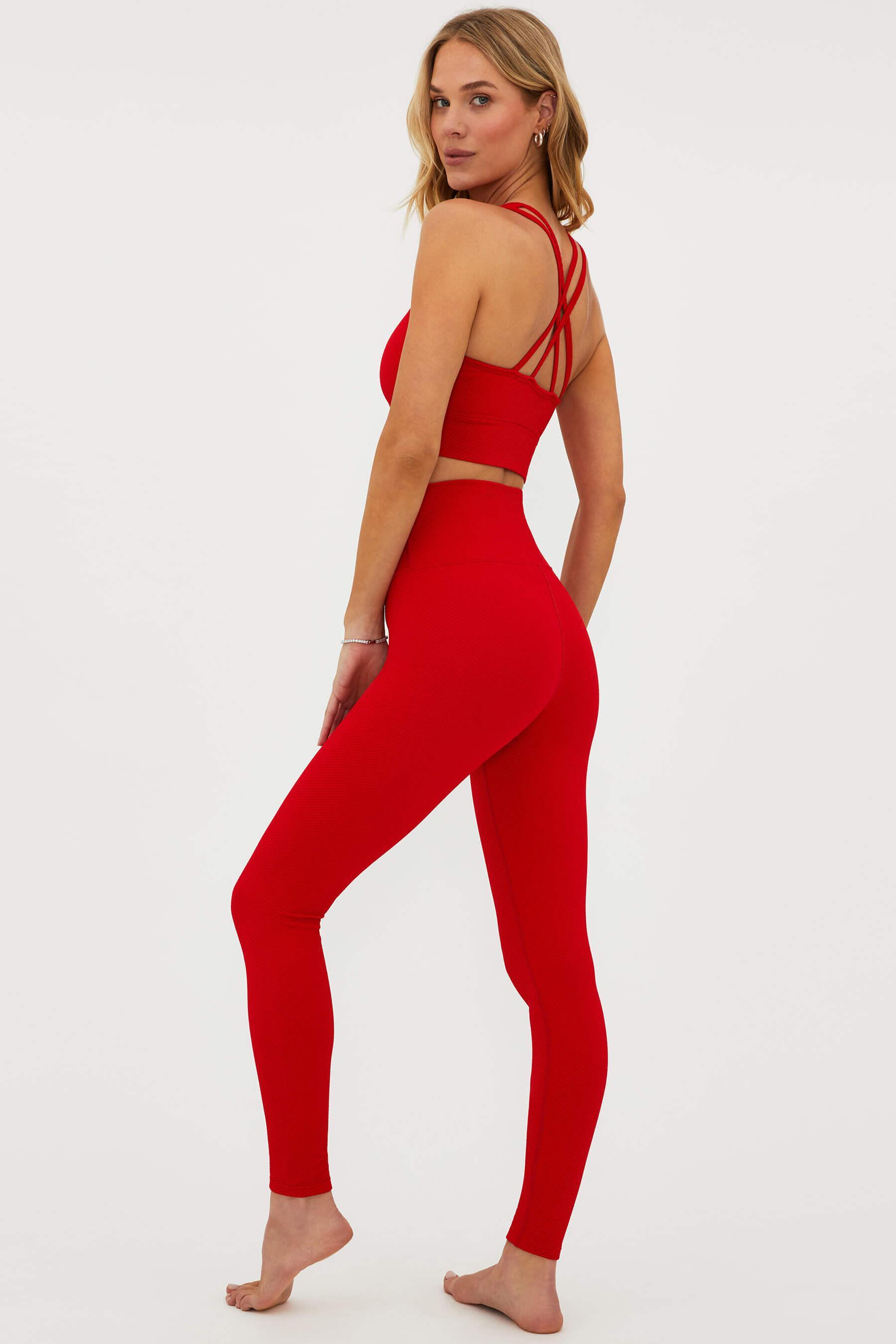 Piper Legging Merry Red Waffle Product Image