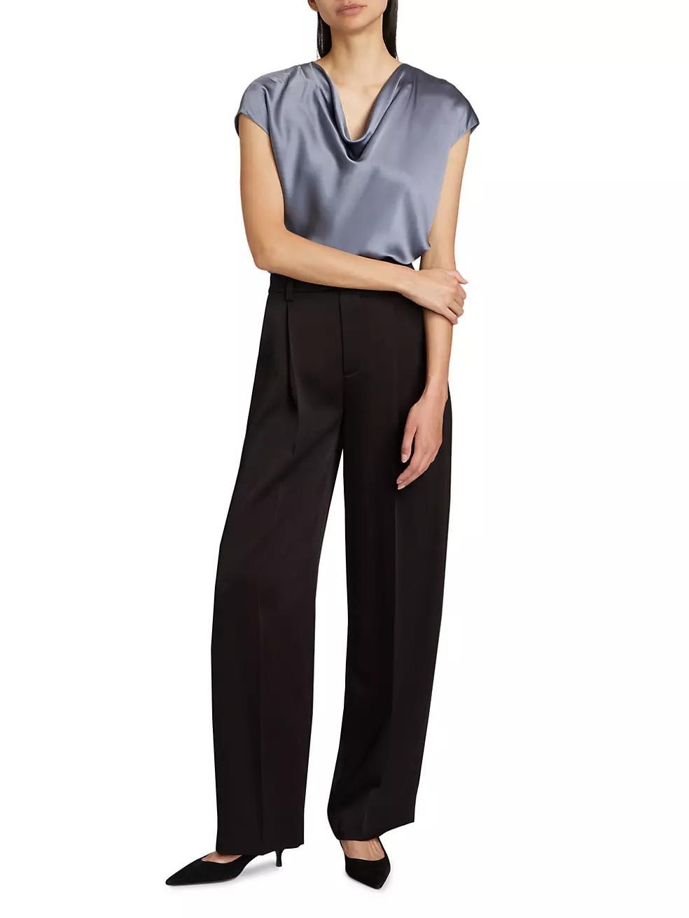 Satin Wide-Leg Trousers Product Image