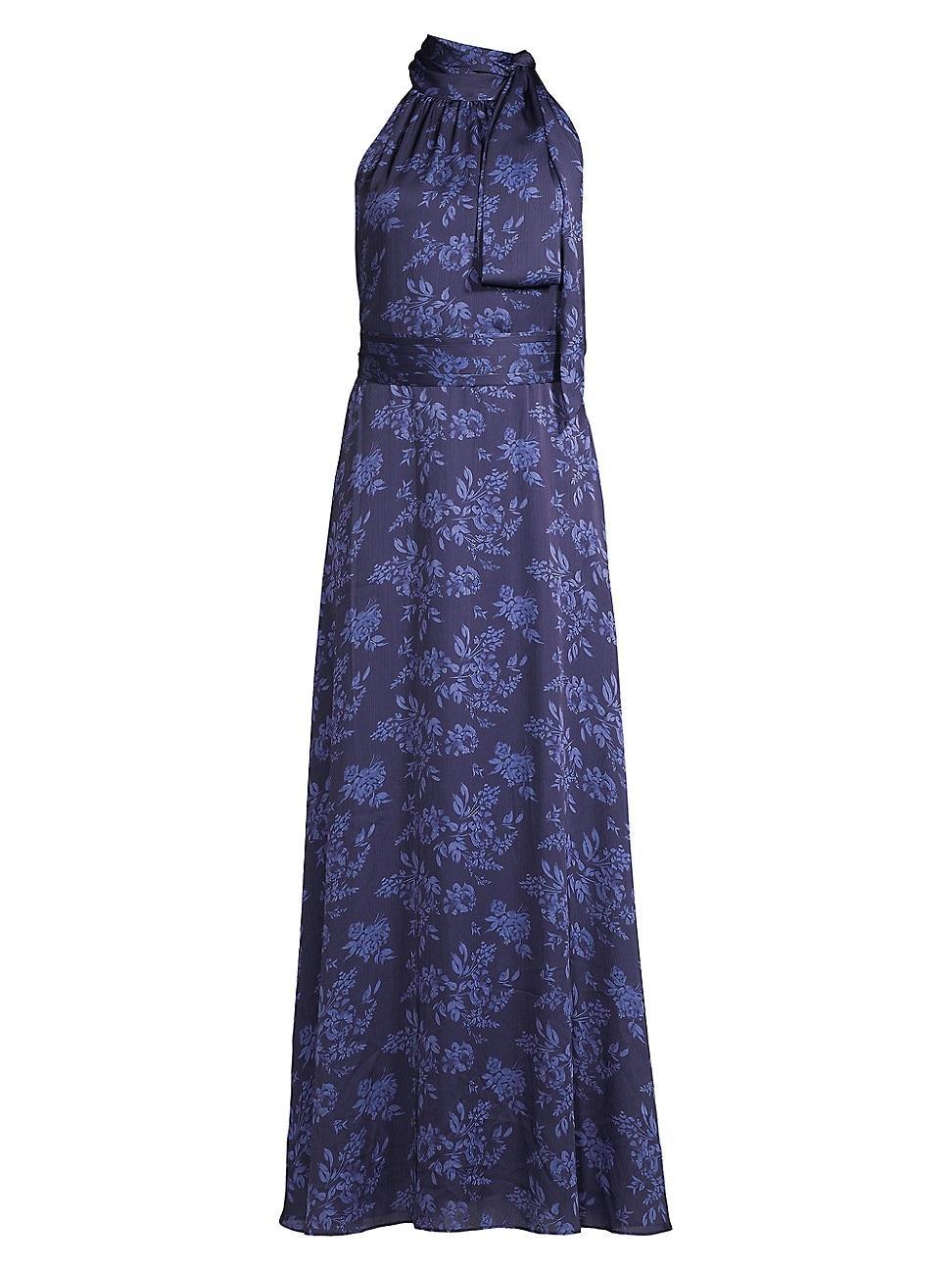 Womens Kayla Tie Halterneck Printed Gown Product Image