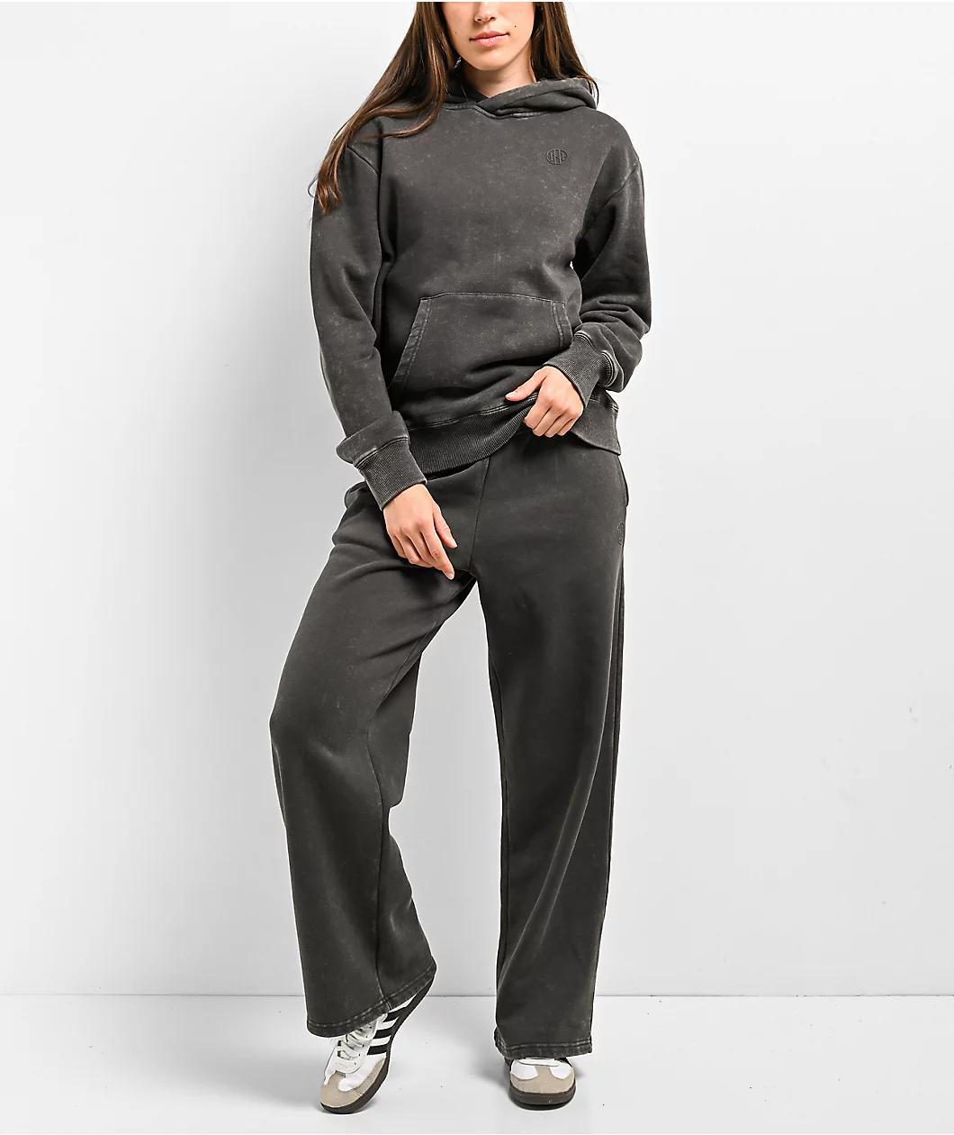 Ninth Hall Fundamentals Milla Black Wash Relaxed Sweatpants Product Image