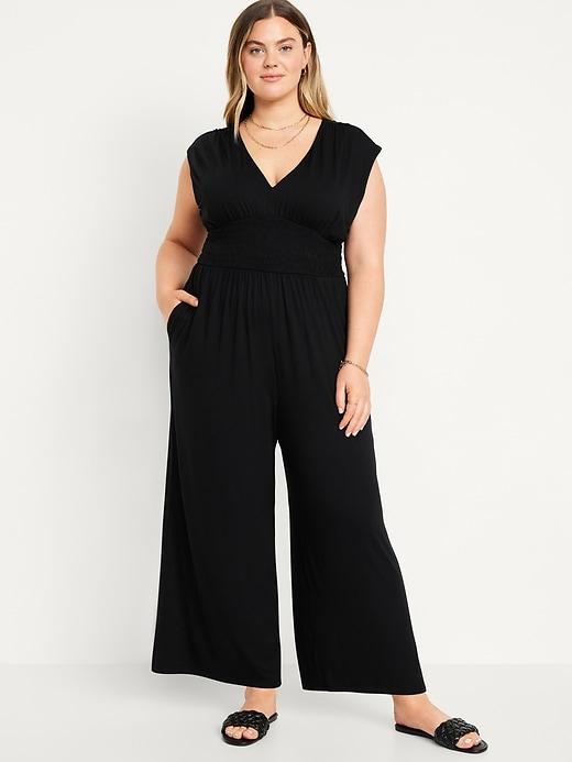 Waist-Defined Shirred Jumpsuit Product Image