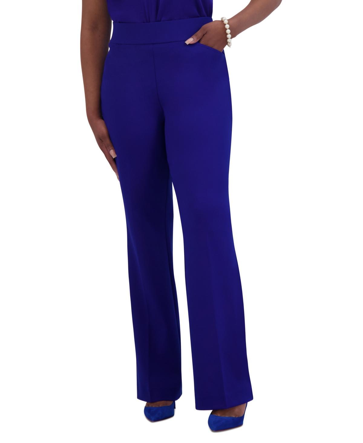 Kasper Womens High-Rise Pull-On Flare Pants Product Image