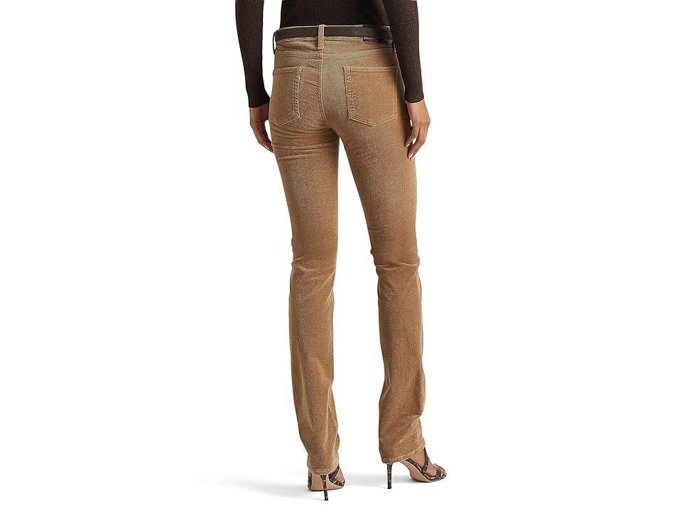 Lauren Ralph Lauren Corduroy Mid-Rise Straight Pant (Light Truffle) Women's Casual Pants Product Image