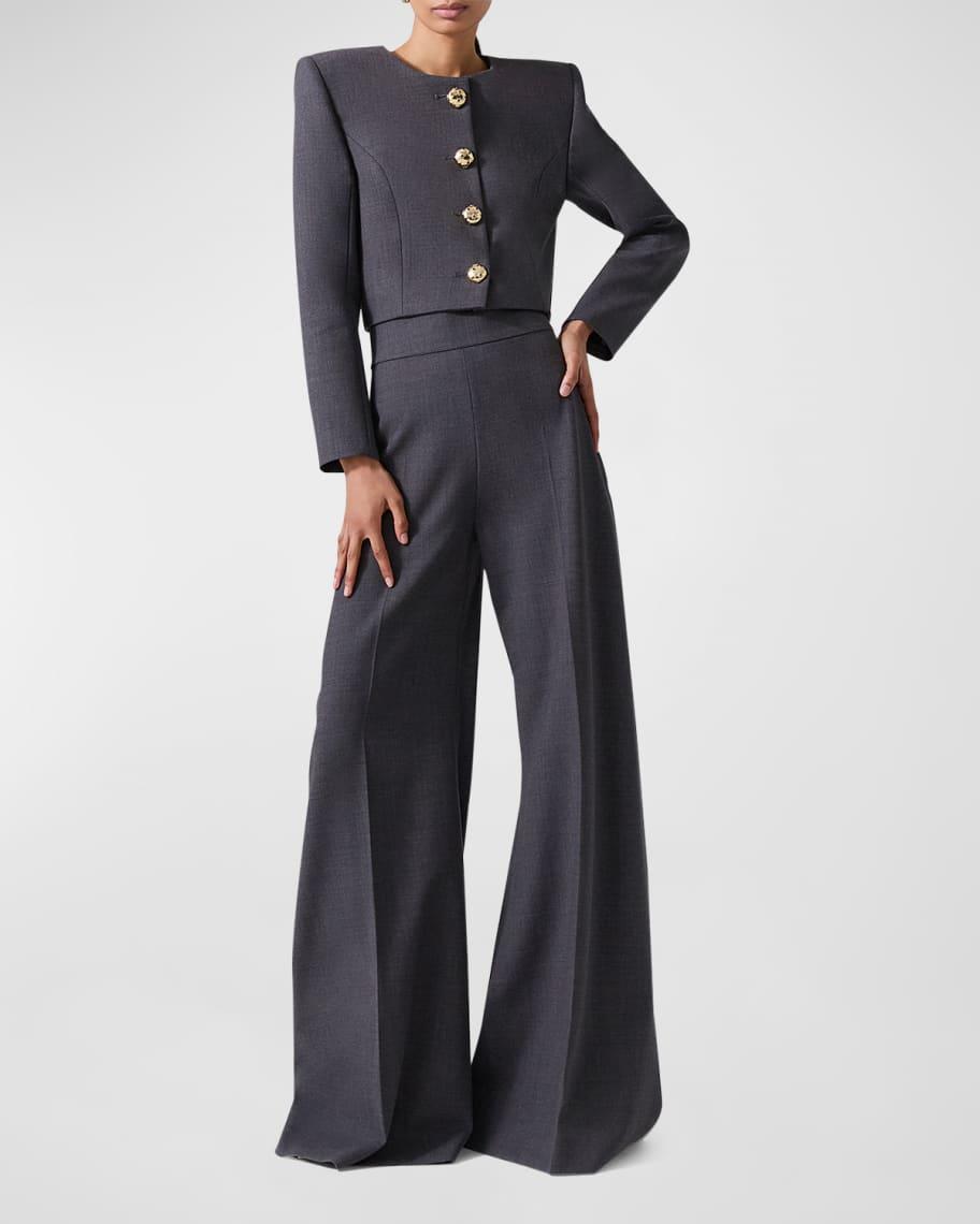 Ultra-High Waist Wide-Leg Trousers Product Image