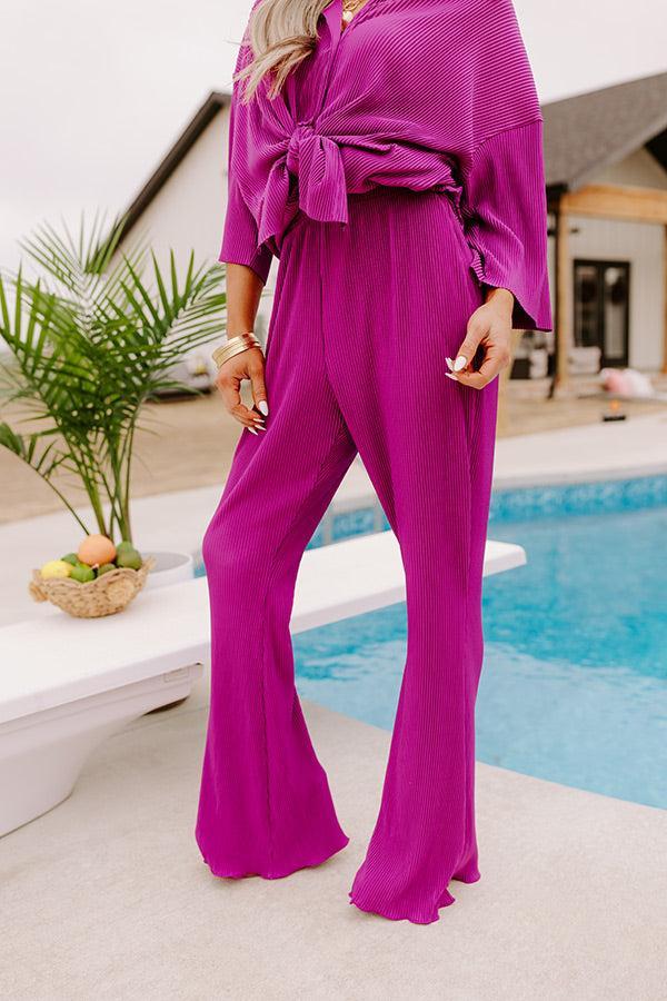 Genuine Gratitude Pleated High Waist Pants In Orchid Product Image