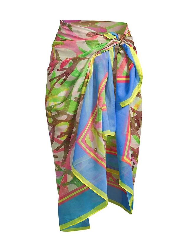 Womens Knotted Watercolor Sarong Product Image