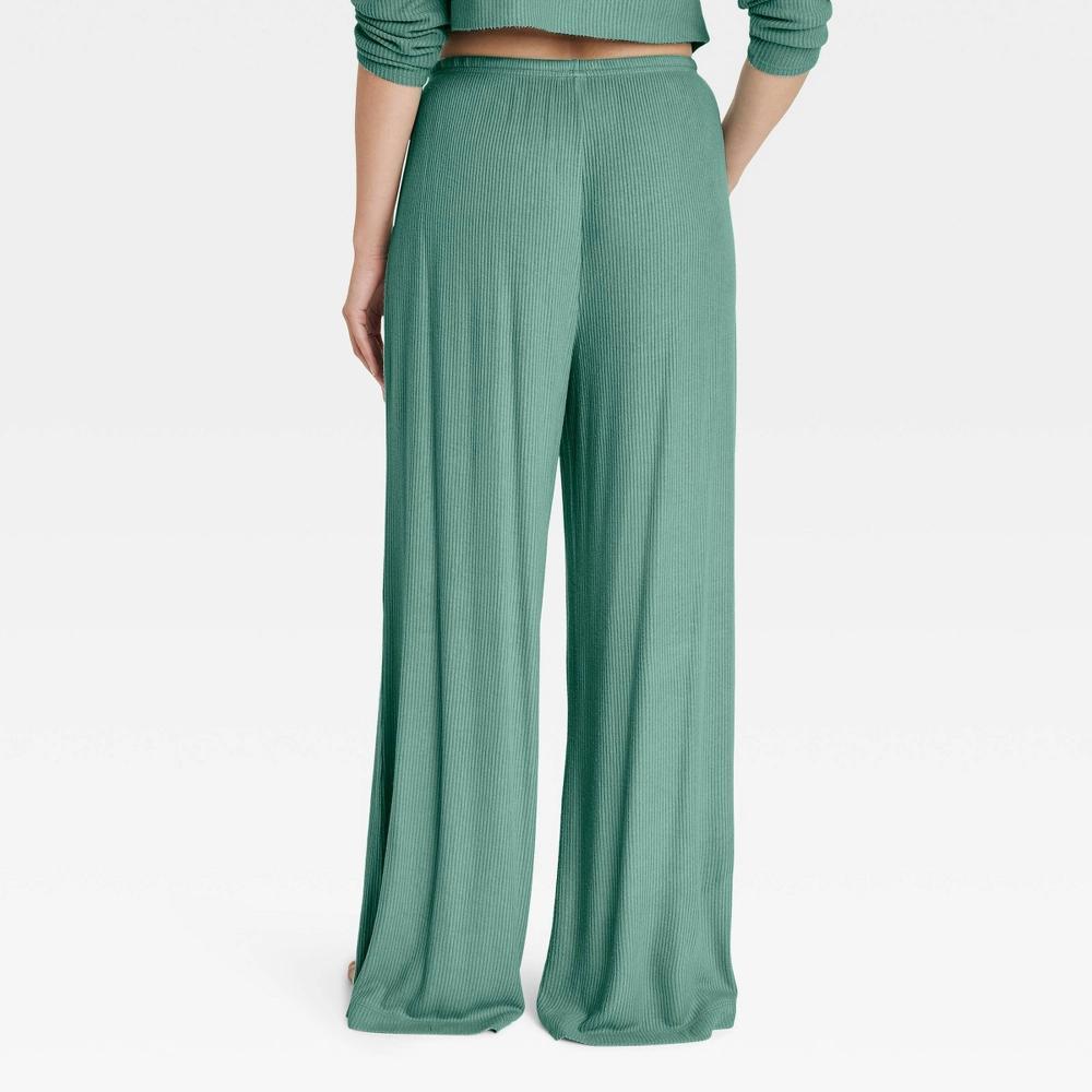 Womens Cozy Ribbed Wide Leg Pants - Auden XS Product Image