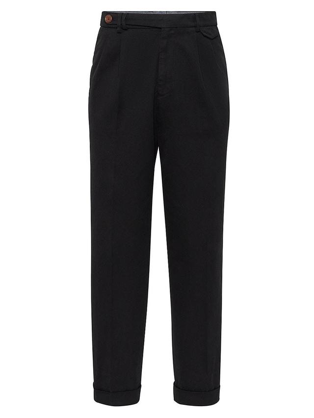 Mens Dyed Leisure Fit Trousers In Twisted Cotton Gabardine Product Image