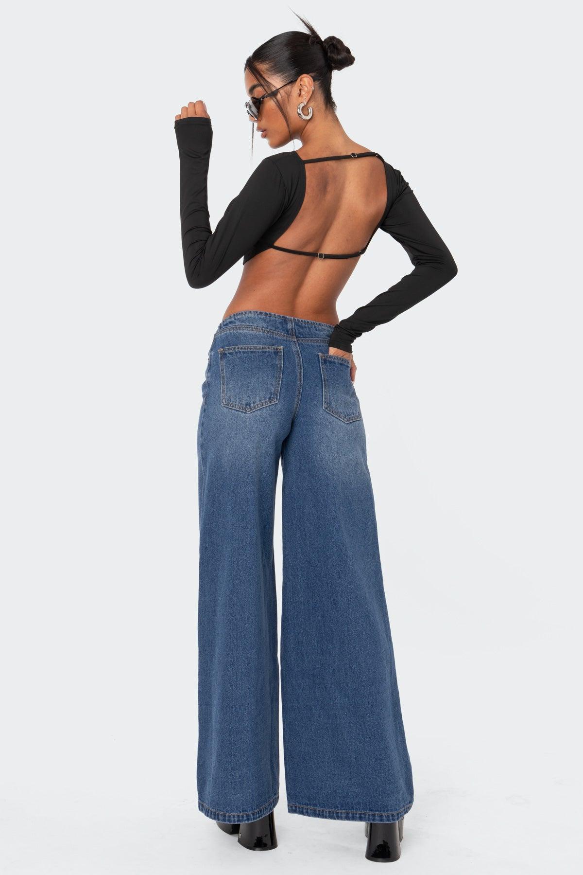 Low-Rise Wide Jeans Product Image