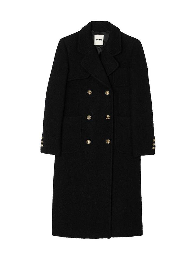 Womens Long Double-Breasted Coat Product Image