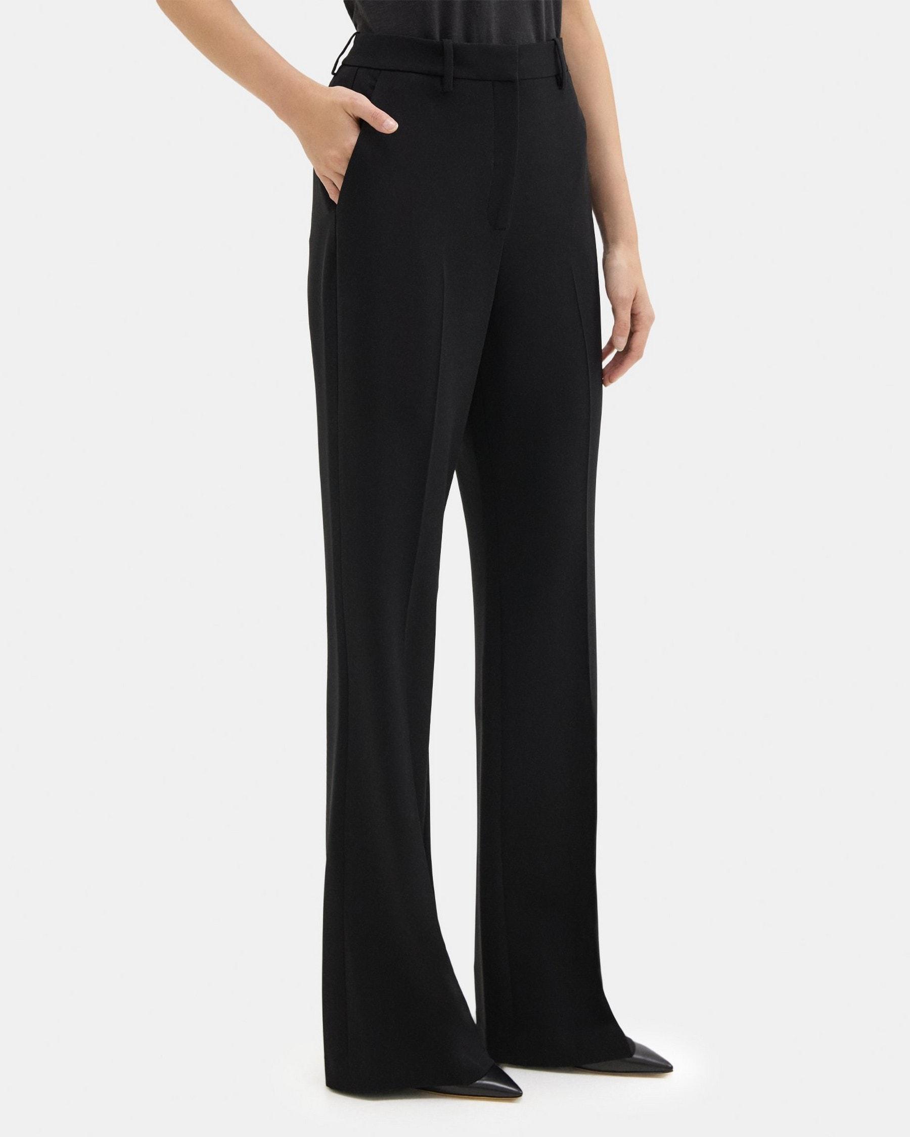 High-Waist Flare Pant in Crepe Product Image