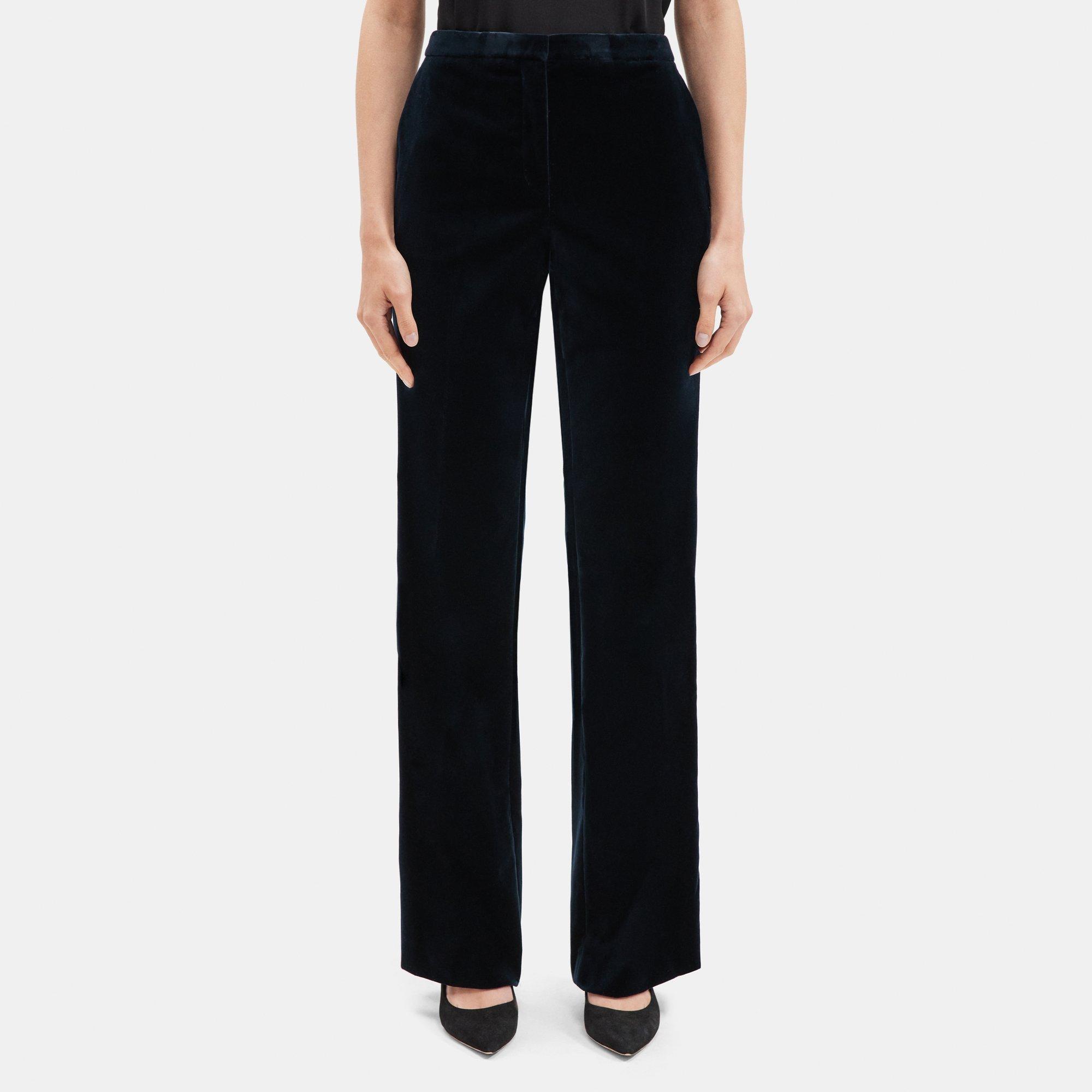 Stretch Velvet Flared High-Waist Pant | Theory Outlet Product Image