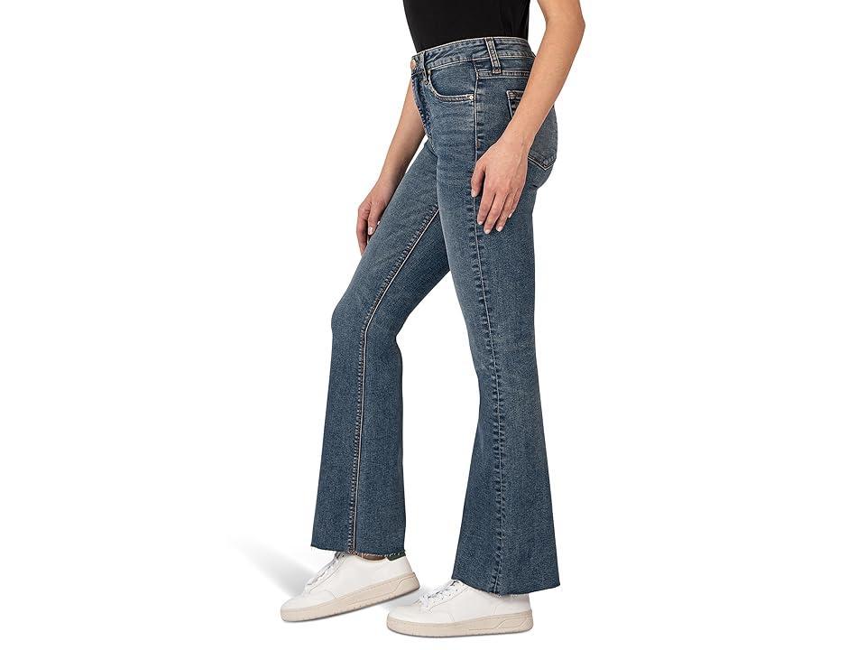 KUT from the Kloth Stella High-Rise Fab Ab Flare W/Raw Hem (Debonairly) Women's Jeans Product Image