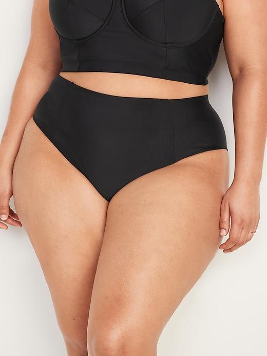 High-Waisted French-Cut Bikini Swim Bottoms Product Image