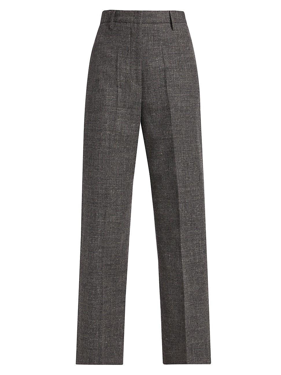 Womens Malfile Wool-Blend Wide-Leg Trousers product image