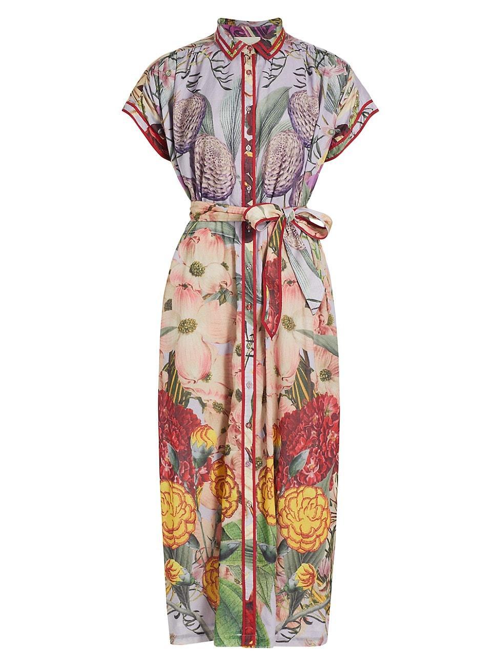 Womens Valerie Cotton Floral Shirtdress Product Image