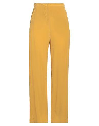 MAX MARA Studio Woman Pants Ocher Size 12 Silk In Yellow Product Image