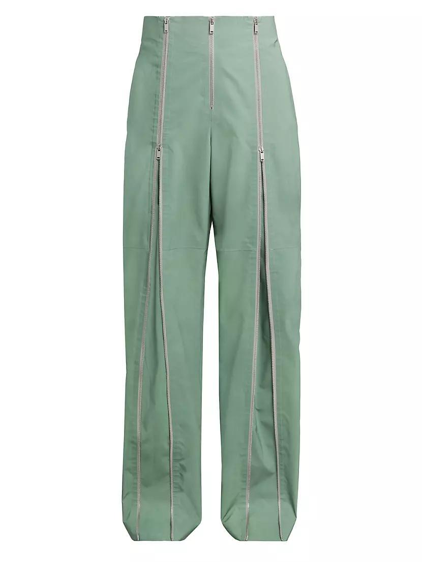 Zip-Detailed Wide-Leg Trousers product image